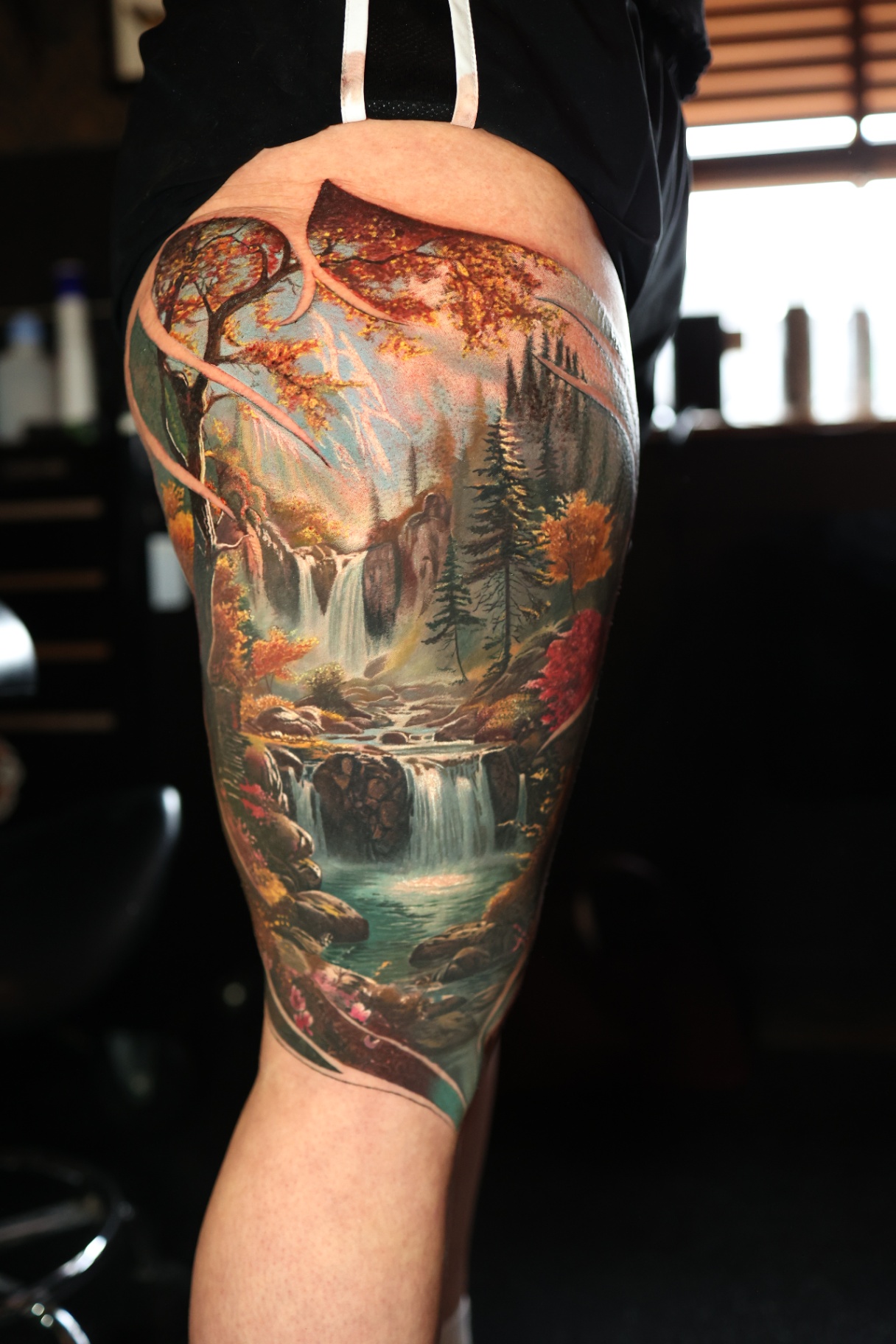 Autumn Falls — tattoo by Dean Taylor