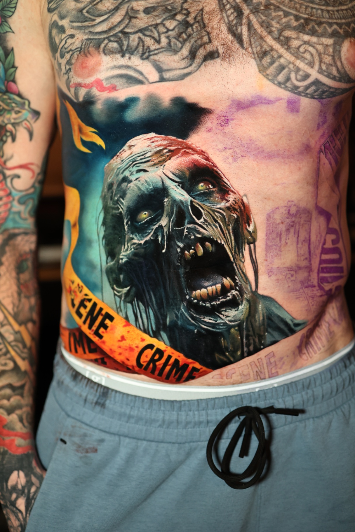 Crime Scene — tattoo by Dean Taylor